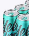 Matte Metallic Cans in Shrink Wrap Mockup