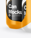 4 Cans in Shrink Wrap Mockup