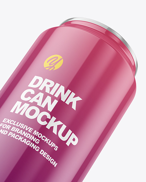 500ml Glossy Drink Can Mockup