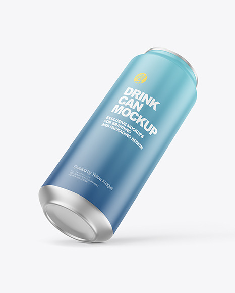 500ml Matte Drink Can Mockup