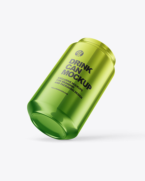 330ml Glossy Metallic Drink Can Mockup