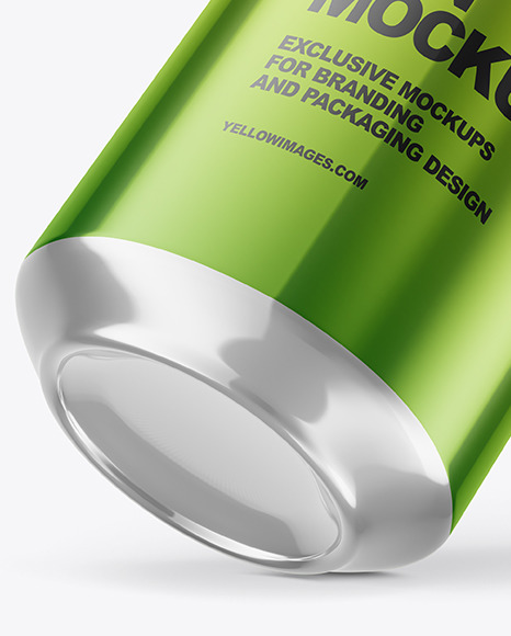 330ml Glossy Metallic Drink Can Mockup