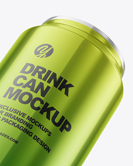 330ml Glossy Metallic Drink Can Mockup