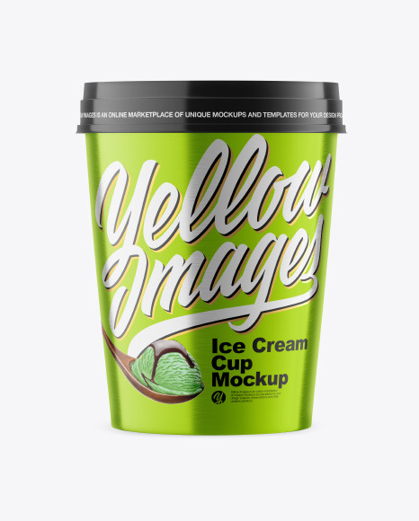 Metallic Ice Cream Cup Mockup