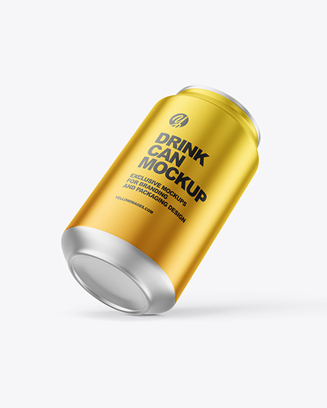 330ml Matte Metallic Drink Can Mockup - Energy drink can mockup