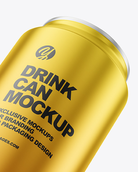 330ml Matte Metallic Drink Can Mockup