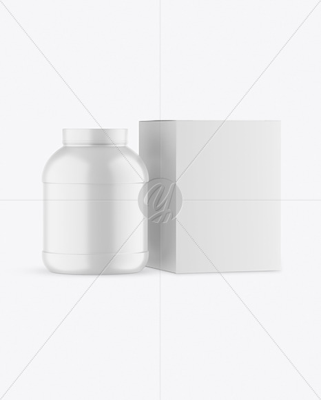 Matte Plastic Jar with Box Mockup