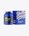Matte Plastic Jar with Box Mockup