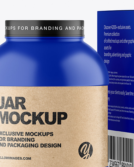 Matte Plastic Jar with Box Mockup
