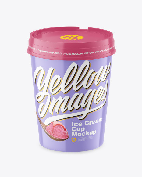 Glossy Ice Cream Cup Mockup - Premium+Psd+Ice+Cream+Jar+Packaging+Mockup