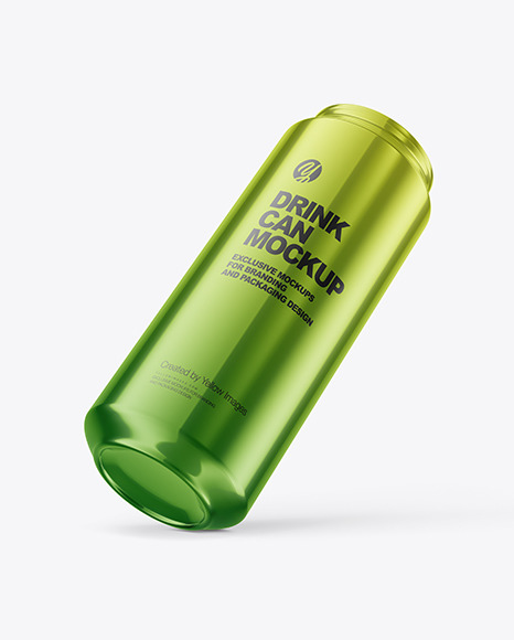 500ml Glossy Metallic Drink Can Mockup