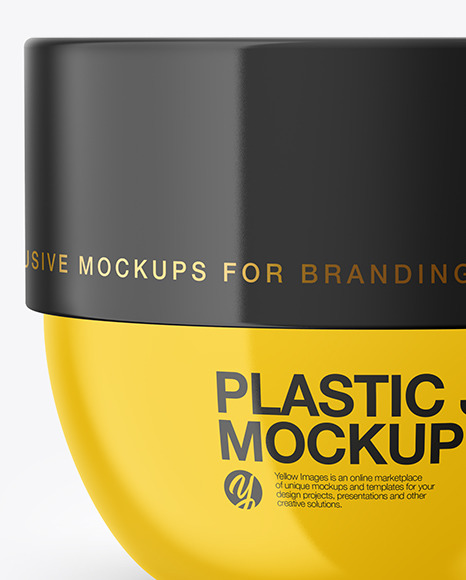 Glossy Plastic Jar Mockup