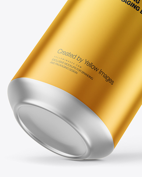 500ml Matte Metallic Drink Can Mockup