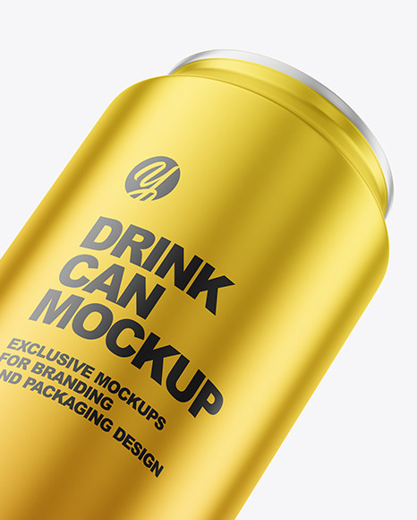 500ml Matte Metallic Drink Can Mockup