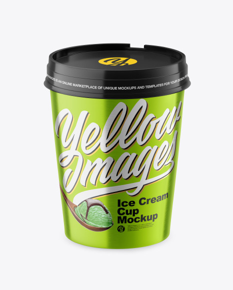 Metallic Ice Cream Cup Mockup - Premium+Psd+Ice+Cream+Jar+Packaging+Mockup