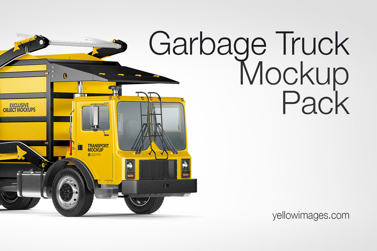 Garbage Truck Mockup Pack Garbage Truck Mockup Pack