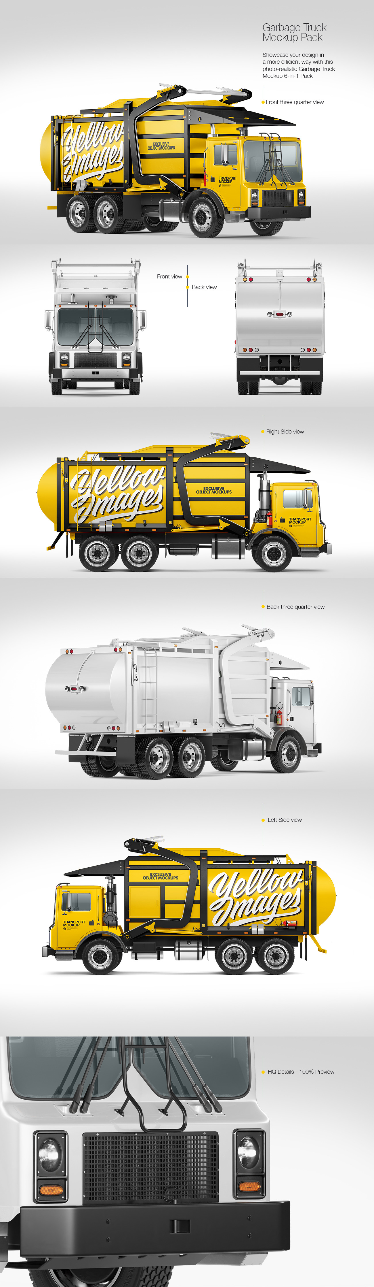 Garbage Truck Mockup Pack Garbage Truck Mockup Pack