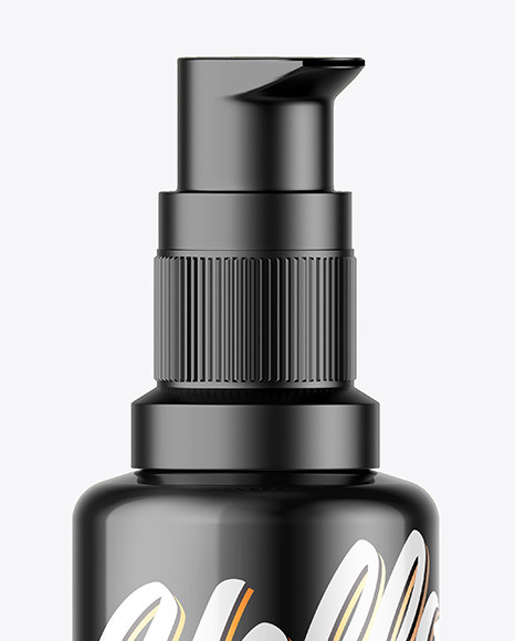 Glossy Cosmetic Bottle with Pump Mockup