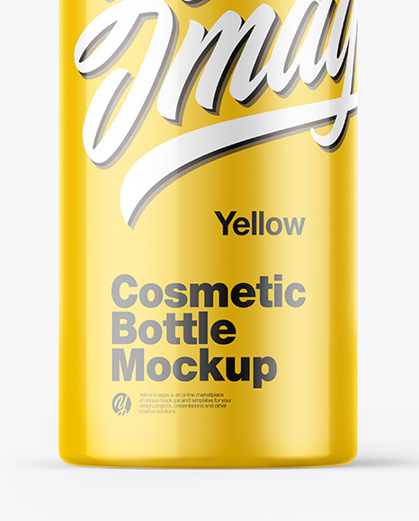 Glossy Cosmetic Bottle with Pump Mockup