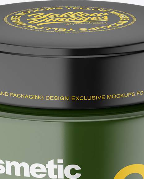 Dark Glass Cosmetic Jar Mockup