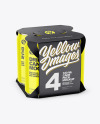 Carton Pack W/ 4 Glossy Cans Mockup