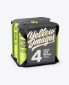 Carton Pack W/ 4 Matte Metallic Cans Mockup