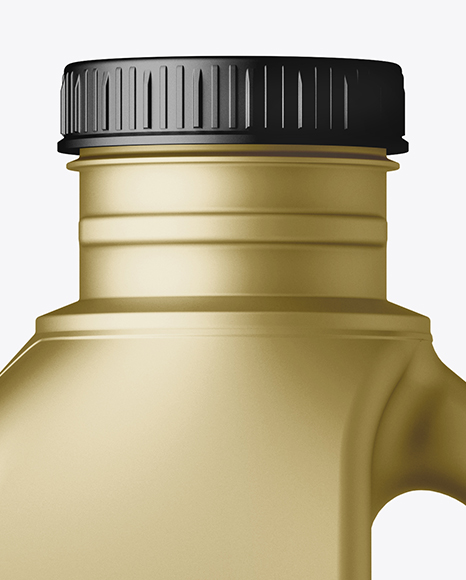 Metallic Jug With Paper Label Mockup - Side View