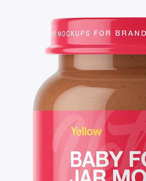 Baby Food Vegetable Puree Small Jar Mockup - Front View - Free Download