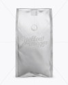 Matte Metallic Coffee Bag With Valve Mockup - Front View