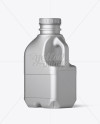 Metallic Jug With Paper Label Mockup - Back Half Side View