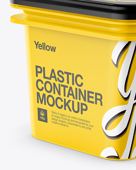 Plastic Container Mockup - Half Side View