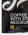 Matte Coffee Bag With Valve Mockup - Front View