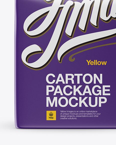 Carton Package With Plastic Cap Mockup - Front View