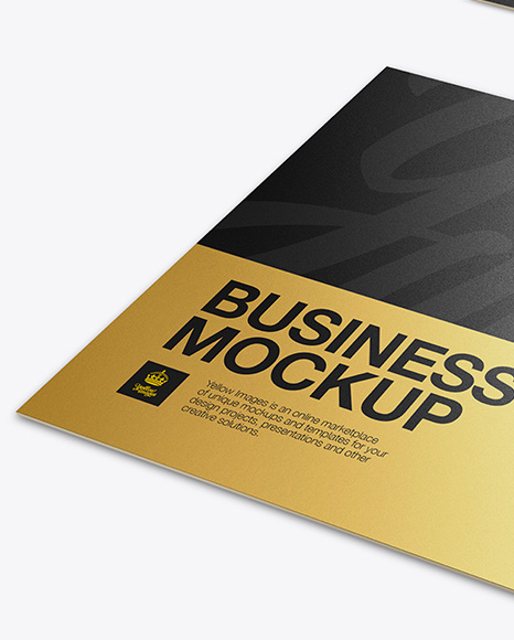 Metallic Business Cards Mockup