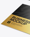 Metallic Business Cards Mockup