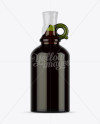 Green Glass Wine Bottle With Handle & Wax Top Mockup