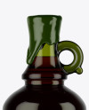 Green Glass Wine Bottle With Handle & Wax Top Mockup
