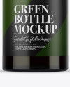 Green Glass Wine Bottle With Handle &amp; Wax Top Mockup