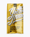 Metallic Coffee Bag With Valve Mockup - Front View