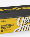 Paper Shoes Box Mockup - Half Side View (High-Angle Shot)