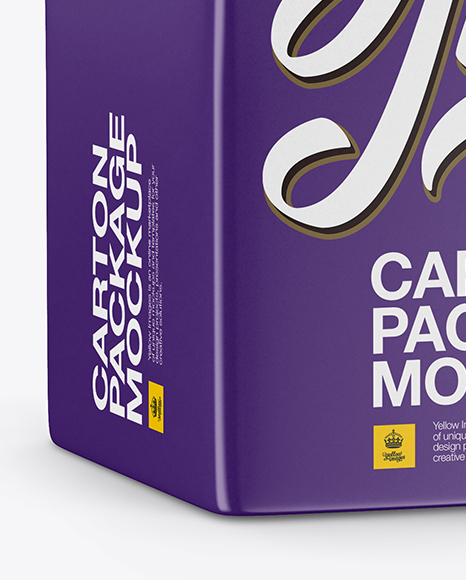 Carton Package With Plastic Cap Mockup - Half Side View