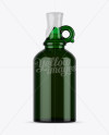 Green Glass Bottle With Handle & Wax Top Mockup