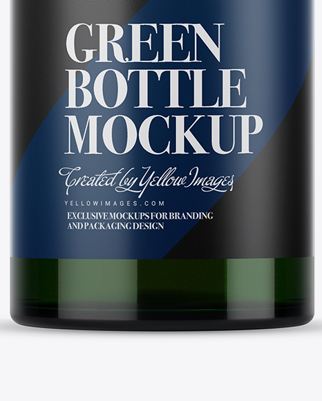 Green Glass Bottle With Handle & Wax Top Mockup