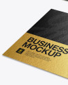 Metallic Business Cards With Rough Finish Mockup