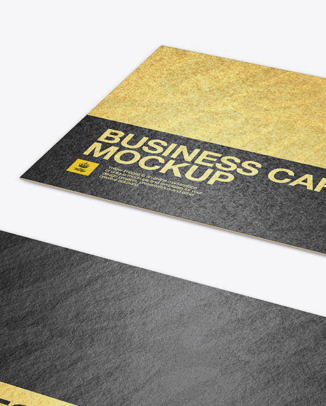 Metallic Business Cards With Rough Finish Mockup