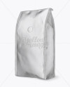 Matte Metallic Coffee Bag With Valve Mockup - Half Side View