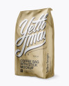 Matte Metallic Coffee Bag With Valve Mockup - Half Side View