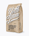 Kraft Paper Coffee Bag With Valve Mockup - Half Side View