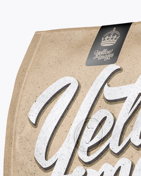 Kraft Paper Coffee Bag With Valve Mockup - Half Side View