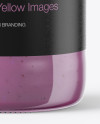 Clear Glass Bottle with Blueberry Smoothie Mockup